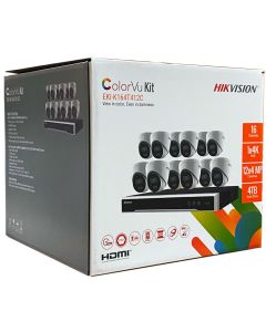 Hikvision EKI-K164T412C 16-CH ColorVu 4K Value Express Kits (16CH NVR-4TB + 12 ColorVu Cameras)