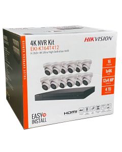 EKI-K164T412 - Hikvision 4K Value Express Kits (16CH NVR-4TB + 12 Cameras)