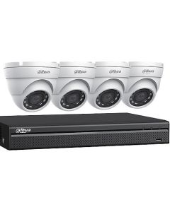 Dahua C542E42B WizSense Series Security System Kit, (4)A21BJ02 2MP HDCVI IR Turret Cameras, (1)X51C1E2 4-Channel 1080p Pentabrid HDCVI DVR with Analytics