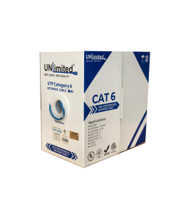 Unlimited JECB-CAT6-UN-BL UTP Cat6 Indoor/550MHz/23AWG/CMR/FT4/ETL/CSA Cable 1000ft. (Indoor)