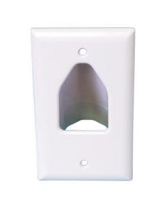 JE-FR1B1-WH Cable Recessed Wall Plate Single Size