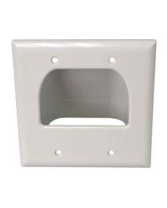 JE-FR2B1-WH Cable Recessed Wall Plate Double Size